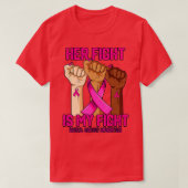 Hand Hight is My Fight Breast Cancer Awareness T-shirt (Design voorkant)