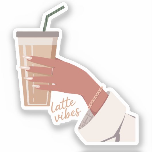 Hand Holding A Cup Of Coffee Sticker (Voorkant)
