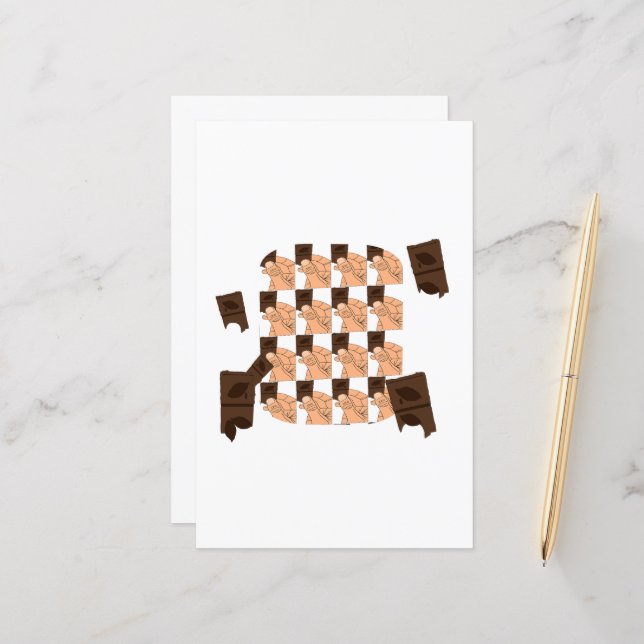 Hand holding a piece of Valentine's chocolate (Voorkant / Achterkant in situ)