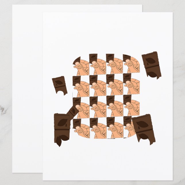 Hand holding a piece of Valentine's chocolate (Voorkant / Achterkant)