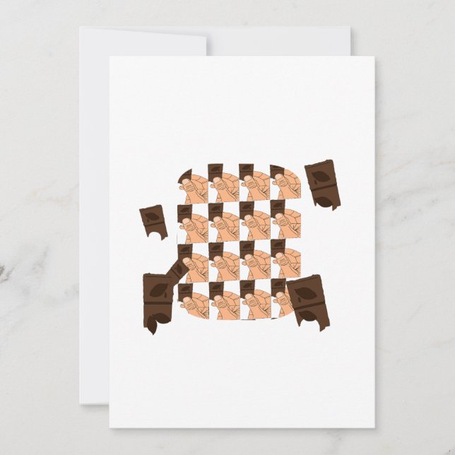 Hand holding a piece of Valentine's chocolate (Voorkant)