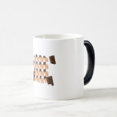 Hand holding a piece of Valentine's chocolate Magische Mok (Voorkant rechts)