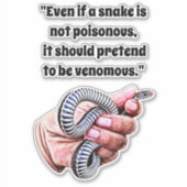 Hand Holding baby Slang Reptiel citeert kunst Sticker (Voorkant)