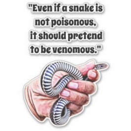 Hand Holding baby Slang Reptiel citeert kunst Sticker