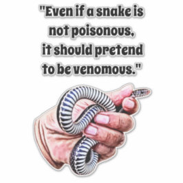 Hand Holding baby Slang Reptiel citeert kunst Sticker