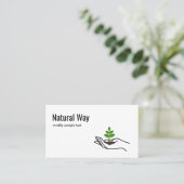 Hand Holding Groene bladeren Plant Natuur Logo Visitekaartje (Staand voorkant)