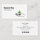 Hand Holding Groene bladeren Plant Natuur Logo Visitekaartje (Voorkant / Achterkant)