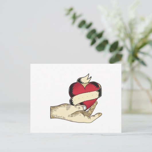 Hand Holding Heart Briefkaart (Staand voorkant)