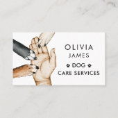 Hand holding Hond Paws Hond Walking and Care Visitekaartje (Voorkant)