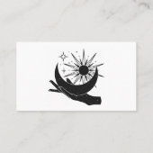 Hand holding moon and sun square visitekaartje (Achterkant)