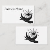 Hand holding moon and sun square visitekaartje (Voorkant / Achterkant)