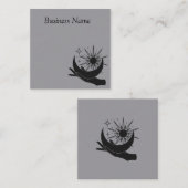 Hand holding moon and sun vierkante visitekaartje (Voorkant / Achterkant)