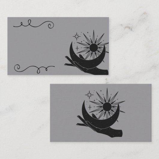 Hand holding moon and sun visitekaartje (Voorkant / Achterkant)