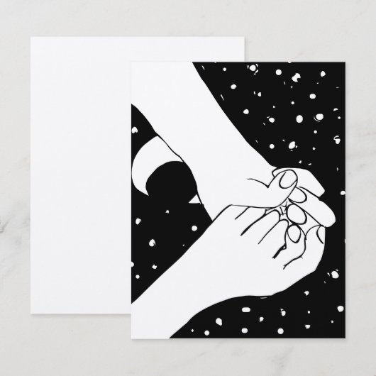 Hand-holding over sterren bedankkaart (Voorkant / Achterkant)