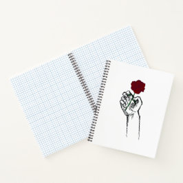 Hand Holding Rose Minimal Art – Elegant Floral Jou Notitieboek