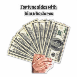 hand houden honderd dollar rekeningen geld kunst sticker