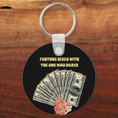 hand houden honderd dollarbiljetten geld financier sleutelhanger (Voorkant)