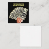 hand houden honderd dollarbiljetten geld financier vierkante visitekaartje (Voorkant / Achterkant)
