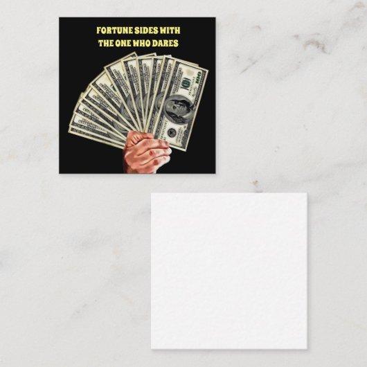 hand houden honderd dollarbiljetten geld financier vierkante visitekaartje (Voorkant / Achterkant)