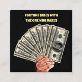 hand houden honderd dollarbiljetten geld financier vierkante visitekaartje (Voorkant)