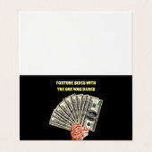 hand houden honderd dollarbiljetten geld financier visitekaartje (Buitenkant ongevouwen)