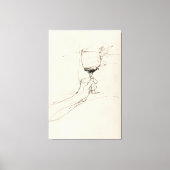 Hand houden van wijn glas schets - canvas afdruk (Voorkant)