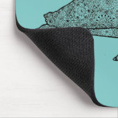 Hand Illustrated Artsy Floral Zee Turtle Muismat (Hoek)