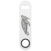 Hand Illustrated Artsy Floral Zee Turtle Speed Flessenopener (Voorkant)