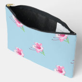 Hand illustrated Blue & Pink Flowewith Robin Scene Etui (Open)
