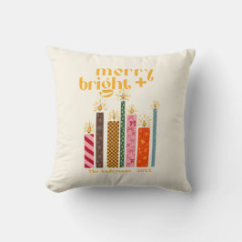Hand-Illustrated Merry + Bright Christmas  Cushion Kussen
