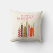 Hand-Illustrated Merry + Bright Christmas  Kussen (Voorkant)