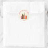 Hand-Illustrated Merry + Bright Christmas Sticker (Tas)