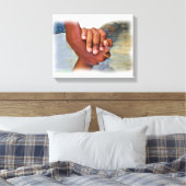 Hand in hand, een helpende hand leenden_ canvas afdruk (Insitu (Slaapkamer))