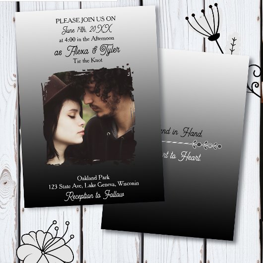 Hand in Hand, Heart to Heart | Photo Wedding Kaart