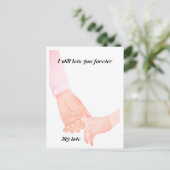 Hand in Hand Love Art - Ouder & Kind Holding Hand Briefkaart (Staand voorkant)