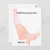 Hand in Hand Love Art - Ouder & Kind Holding Hand Briefkaart (Voorkant / Achterkant)