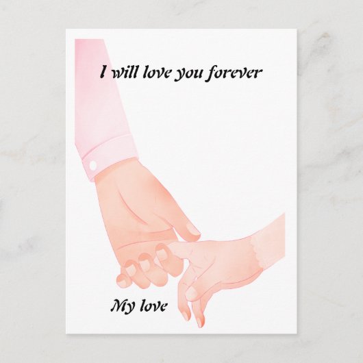 Hand in Hand Love Art - Ouder & Kind Holding Hand Briefkaart (Voorkant)