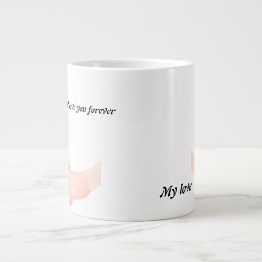 Hand in Hand Love Art - Ouder & Kind Holding Hand Grote Koffiekop (Voorkant)