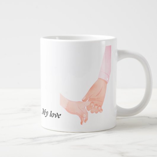 Hand in Hand Love Art - Ouder & Kind Holding Hand Grote Koffiekop (Rechts)