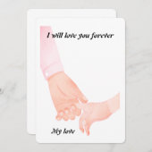 Hand in Hand Love Art - Ouder & Kind Holding Hand Kaart (Voorkant / Achterkant)