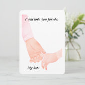 Hand in Hand Love Art - Ouder & Kind Holding Hand Kaart (Staand voorkant)