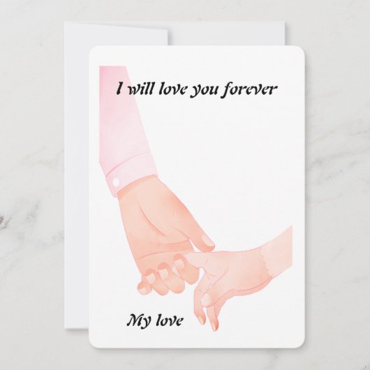 Hand in Hand Love Art - Ouder & Kind Holding Hand Kaart (Voorkant)