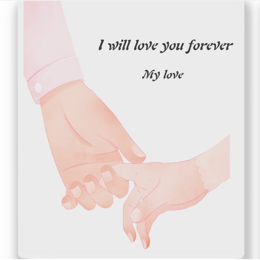 Hand in Hand Love Art - Ouder & Kind Holding Hand Sticker (Voorkant)