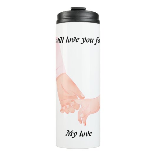 Hand in Hand Love Art - Ouder & Kind Holding Hand Thermosbeker (Voorkant)