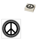Hand in hand met wereldvrede rubberstempel (Gestempeld)