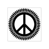 Hand in hand met wereldvrede rubberstempel (Afrduk)