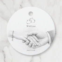Hand in Hand Romantisch Minimalistisch Bedankjes Labels