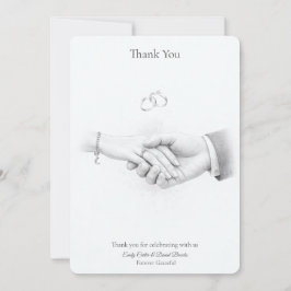 Hand in Hand Romantisch Minimalistisch Bedankkaart