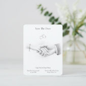 Hand in Hand Romantisch Minimalistisch Save The Date (Staand voorkant)