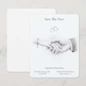 Hand in Hand Romantisch Minimalistisch Save The Date (Voorkant / Achterkant)
